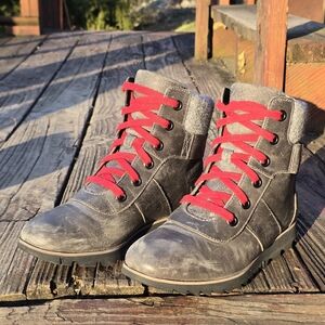 Sorel, Womens, Harlow Conquest, Quarry Gray, Distressed Leather, Sz 7